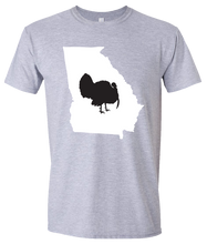 Load image into Gallery viewer, Short Sleeve T-Shirt Georgia Athletic Heather Turkey Vibrant Design High Quality Tight Knit Ring Spun Low Maintenance Cotton Printed With The Newest Available Color Transfer Technology