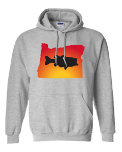 Pullover Hooded Sweatshirt Oregon Athletic Heather Large Mouth Bass Vibrant Design High Quality Tight Knit Ring Spun Low Maintenance Cotton Printed With The Newest Available Color Transfer Technology