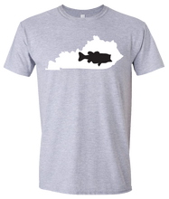 Load image into Gallery viewer, Short Sleeve T-Shirt Kentucky Athletic Heather Large Mouth Bass Vibrant Design High Quality Tight Knit Ring Spun Low Maintenance Cotton Printed With The Newest Available Color Transfer Technology