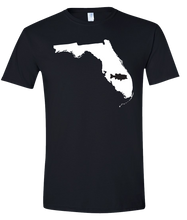 Load image into Gallery viewer, Short Sleeve T-Shirt Florida Black Large Mouth Bass Vibrant Design High Quality Tight Knit Ring Spun Low Maintenance Cotton Printed With The Newest Available Color Transfer Technology