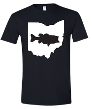Load image into Gallery viewer, Short Sleeve T-Shirt Ohio Black Large Mouth Bass Vibrant Design High Quality Tight Knit Ring Spun Low Maintenance Cotton Printed With The Newest Available Color Transfer Technology