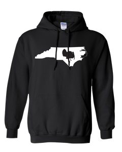 Pullover Hooded Sweatshirt North Carolina Black Turkey Vibrant Design High Quality Tight Knit Ring Spun Low Maintenance Cotton Printed With The Newest Available Color Transfer Technology