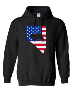 Pullover Hooded Sweatshirt Nevada Black Black Bear Vibrant Design High Quality Tight Knit Ring Spun Low Maintenance Cotton Printed With The Newest Available Color Transfer Technology