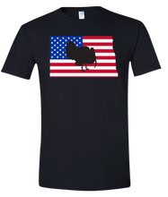 Load image into Gallery viewer, Short Sleeve T-Shirt North Dakota Black Turkey Vibrant Design High Quality Tight Knit Ring Spun Low Maintenance Cotton Printed With The Newest Available Color Transfer Technology