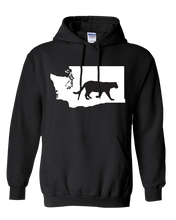 Load image into Gallery viewer, Pullover Hooded Sweatshirt Washington Black Mountain Lion Vibrant Design High Quality Tight Knit Ring Spun Low Maintenance Cotton Printed With The Newest Available Color Transfer Technology