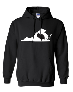 Pullover Hooded Sweatshirt Virginia Black Turkey Vibrant Design High Quality Tight Knit Ring Spun Low Maintenance Cotton Printed With The Newest Available Color Transfer Technology