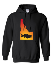 Load image into Gallery viewer, Pullover Hooded Sweatshirt Idaho Black Large Mouth Bass Vibrant Design High Quality Tight Knit Ring Spun Low Maintenance Cotton Printed With The Newest Available Color Transfer Technology
