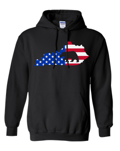 Pullover Hooded Sweatshirt Kentucky Black Black Bear Vibrant Design High Quality Tight Knit Ring Spun Low Maintenance Cotton Printed With The Newest Available Color Transfer Technology