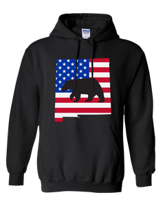 Pullover Hooded Sweatshirt New Mexico Black Black Bear Vibrant Design High Quality Tight Knit Ring Spun Low Maintenance Cotton Printed With The Newest Available Color Transfer Technology