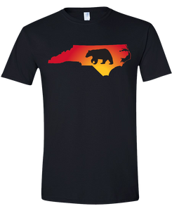Short Sleeve T-Shirt North Carolina Black Black Bear Vibrant Design High Quality Tight Knit Ring Spun Low Maintenance Cotton Printed With The Newest Available Color Transfer Technology