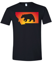 Load image into Gallery viewer, Short Sleeve T-Shirt Montana Black Black Bear Vibrant Design High Quality Tight Knit Ring Spun Low Maintenance Cotton Printed With The Newest Available Color Transfer Technology