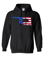 Load image into Gallery viewer, Pullover Hooded Sweatshirt Oklahoma Black Wild Hog Vibrant Design High Quality Tight Knit Ring Spun Low Maintenance Cotton Printed With The Newest Available Color Transfer Technology