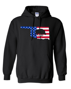Pullover Hooded Sweatshirt Oklahoma Black Wild Hog Vibrant Design High Quality Tight Knit Ring Spun Low Maintenance Cotton Printed With The Newest Available Color Transfer Technology