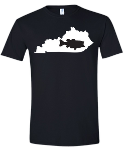 Short Sleeve T-Shirt Kentucky Black Large Mouth Bass Vibrant Design High Quality Tight Knit Ring Spun Low Maintenance Cotton Printed With The Newest Available Color Transfer Technology