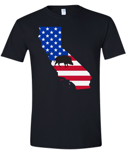 Short Sleeve T-Shirt California Black Wild Hog Vibrant Design High Quality Tight Knit Ring Spun Low Maintenance Cotton Printed With The Newest Available Color Transfer Technology