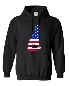 Pullover Hooded Sweatshirt New Hampshire Black Large Mouth Bass Vibrant Design High Quality Tight Knit Ring Spun Low Maintenance Cotton Printed With The Newest Available Color Transfer Technology