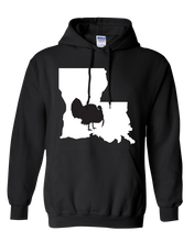 Load image into Gallery viewer, Pullover Hooded Sweatshirt Louisiana Black Turkey Vibrant Design High Quality Tight Knit Ring Spun Low Maintenance Cotton Printed With The Newest Available Color Transfer Technology