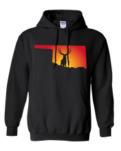 Load image into Gallery viewer, Pullover Hooded Sweatshirt Oklahoma Black Mule Deer Vibrant Design High Quality Tight Knit Ring Spun Low Maintenance Cotton Printed With The Newest Available Color Transfer Technology
