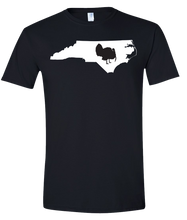 Load image into Gallery viewer, Short Sleeve T-Shirt North Carolina Black Turkey Vibrant Design High Quality Tight Knit Ring Spun Low Maintenance Cotton Printed With The Newest Available Color Transfer Technology