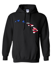 Load image into Gallery viewer, Pullover Hooded Sweatshirt Hawaii Black Large Mouth Bass Vibrant Design High Quality Tight Knit Ring Spun Low Maintenance Cotton Printed With The Newest Available Color Transfer Technology