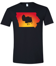 Load image into Gallery viewer, Short Sleeve T-Shirt Iowa Black Turkey Vibrant Design High Quality Tight Knit Ring Spun Low Maintenance Cotton Printed With The Newest Available Color Transfer Technology