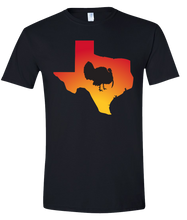 Load image into Gallery viewer, Short Sleeve T-Shirt Texas Black Turkey Vibrant Design High Quality Tight Knit Ring Spun Low Maintenance Cotton Printed With The Newest Available Color Transfer Technology