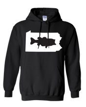 Load image into Gallery viewer, Pullover Hooded Sweatshirt Pennsylvania Black Large Mouth Bass Vibrant Design High Quality Tight Knit Ring Spun Low Maintenance Cotton Printed With The Newest Available Color Transfer Technology