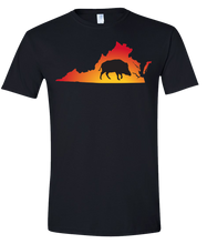Load image into Gallery viewer, Short Sleeve T-Shirt Virginia Black Wild Hog Vibrant Design High Quality Tight Knit Ring Spun Low Maintenance Cotton Printed With The Newest Available Color Transfer Technology