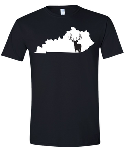 Short Sleeve T-Shirt Kentucky Black Elk Vibrant Design High Quality Tight Knit Ring Spun Low Maintenance Cotton Printed With The Newest Available Color Transfer Technology