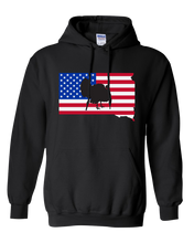 Load image into Gallery viewer, Pullover Hooded Sweatshirt South Dakota Black Turkey Vibrant Design High Quality Tight Knit Ring Spun Low Maintenance Cotton Printed With The Newest Available Color Transfer Technology