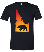Load image into Gallery viewer, Short Sleeve T-Shirt Idaho Black Black Bear Vibrant Design High Quality Tight Knit Ring Spun Low Maintenance Cotton Printed With The Newest Available Color Transfer Technology