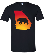 Load image into Gallery viewer, Short Sleeve T-Shirt Georgia Black Black Bear Vibrant Design High Quality Tight Knit Ring Spun Low Maintenance Cotton Printed With The Newest Available Color Transfer Technology