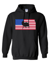 Load image into Gallery viewer, Pullover Hooded Sweatshirt Kansas Black Turkey Vibrant Design High Quality Tight Knit Ring Spun Low Maintenance Cotton Printed With The Newest Available Color Transfer Technology