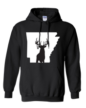 Load image into Gallery viewer, Pullover Hooded Sweatshirt Arkansas Black Whitetail Deer Vibrant Design High Quality Tight Knit Ring Spun Low Maintenance Cotton Printed With The Newest Available Color Transfer Technology