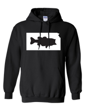 Load image into Gallery viewer, Pullover Hooded Sweatshirt Kansas Black Large Mouth Bass Vibrant Design High Quality Tight Knit Ring Spun Low Maintenance Cotton Printed With The Newest Available Color Transfer Technology