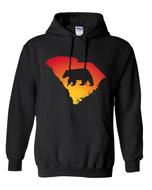 Pullover Hooded Sweatshirt South Carolina Black Black Bear Vibrant Design High Quality Tight Knit Ring Spun Low Maintenance Cotton Printed With The Newest Available Color Transfer Technology