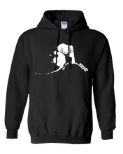 Load image into Gallery viewer, Pullover Hooded Sweatshirt Alaska Black Elk Vibrant Design High Quality Tight Knit Ring Spun Low Maintenance Cotton Printed With The Newest Available Color Transfer Technology