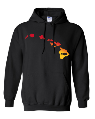 Pullover Hooded Sweatshirt Hawaii Black Large Mouth Bass Vibrant Design High Quality Tight Knit Ring Spun Low Maintenance Cotton Printed With The Newest Available Color Transfer Technology