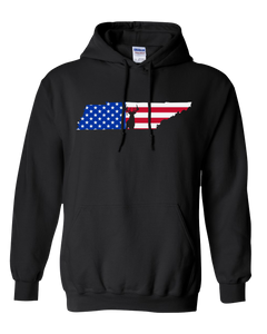 Pullover Hooded Sweatshirt Tennessee Black Whitetail Deer Vibrant Design High Quality Tight Knit Ring Spun Low Maintenance Cotton Printed With The Newest Available Color Transfer Technology
