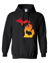 Load image into Gallery viewer, Pullover Hooded Sweatshirt Michigan Black Turkey Vibrant Design High Quality Tight Knit Ring Spun Low Maintenance Cotton Printed With The Newest Available Color Transfer Technology
