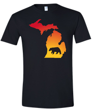 Load image into Gallery viewer, Short Sleeve T-Shirt Michigan Black Black Bear Vibrant Design High Quality Tight Knit Ring Spun Low Maintenance Cotton Printed With The Newest Available Color Transfer Technology