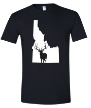 Load image into Gallery viewer, Short Sleeve T-Shirt Idaho Black Elk Vibrant Design High Quality Tight Knit Ring Spun Low Maintenance Cotton Printed With The Newest Available Color Transfer Technology
