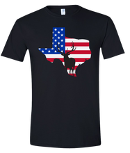 Load image into Gallery viewer, Short Sleeve T-Shirt Texas Black Elk Vibrant Design High Quality Tight Knit Ring Spun Low Maintenance Cotton Printed With The Newest Available Color Transfer Technology