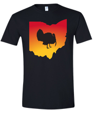 Load image into Gallery viewer, Short Sleeve T-Shirt Ohio Black Turkey Vibrant Design High Quality Tight Knit Ring Spun Low Maintenance Cotton Printed With The Newest Available Color Transfer Technology
