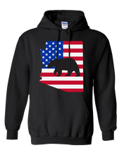 Load image into Gallery viewer, Pullover Hooded Sweatshirt Arizona Black Black Bear Vibrant Design High Quality Tight Knit Ring Spun Low Maintenance Cotton Printed With The Newest Available Color Transfer Technology