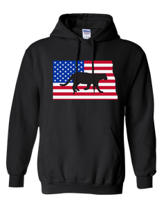 Pullover Hooded Sweatshirt North Dakota Black Mountain Lion Vibrant Design High Quality Tight Knit Ring Spun Low Maintenance Cotton Printed With The Newest Available Color Transfer Technology