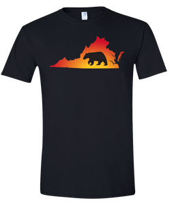 Short Sleeve T-Shirt Virginia Black Black Bear Vibrant Design High Quality Tight Knit Ring Spun Low Maintenance Cotton Printed With The Newest Available Color Transfer Technology