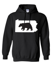 Load image into Gallery viewer, Pullover Hooded Sweatshirt Pennsylvania Black Black Bear Vibrant Design High Quality Tight Knit Ring Spun Low Maintenance Cotton Printed With The Newest Available Color Transfer Technology