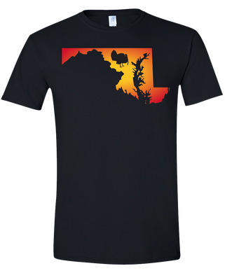 Short Sleeve T-Shirt Maryland Black Turkey Vibrant Design High Quality Tight Knit Ring Spun Low Maintenance Cotton Printed With The Newest Available Color Transfer Technology