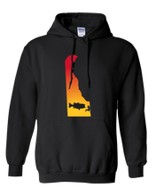 Load image into Gallery viewer, Pullover Hooded Sweatshirt Delaware Black Large Mouth Bass Vibrant Design High Quality Tight Knit Ring Spun Low Maintenance Cotton Printed With The Newest Available Color Transfer Technology